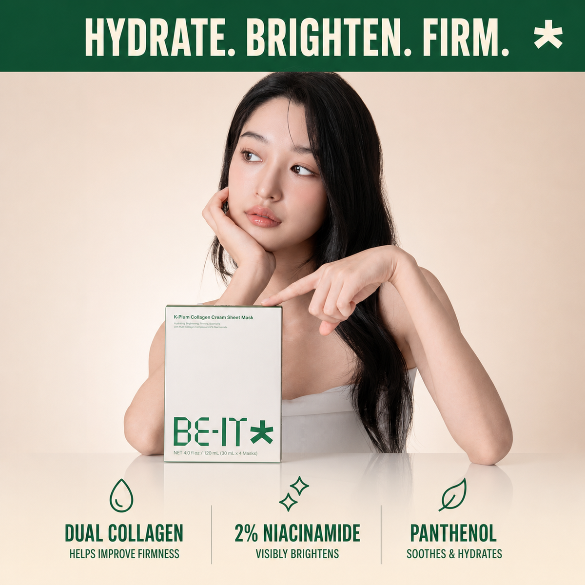BE-IT K-Plum Korean Collagen Face Mask (8 Packs)