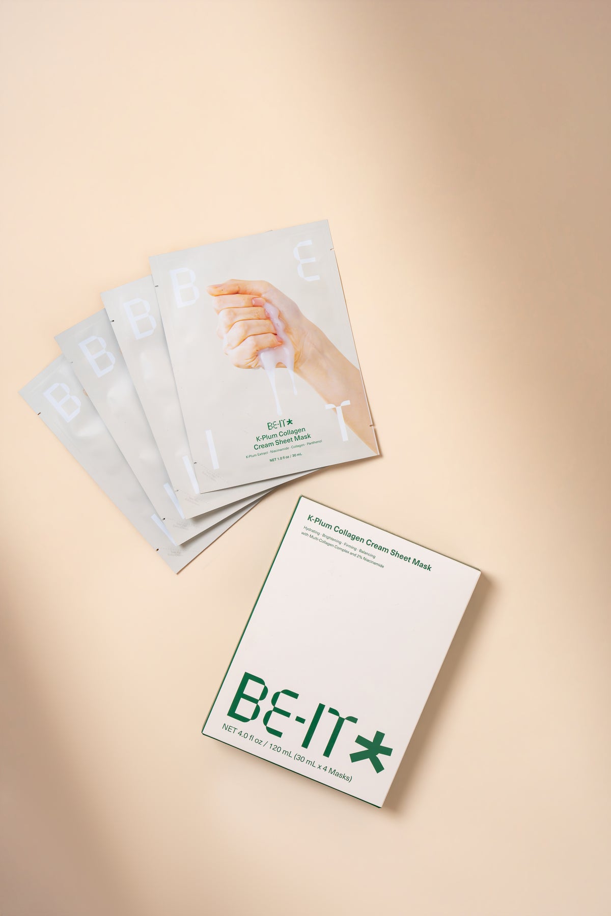 BE-IT K-Plum Korean Collagen Face Mask (4 Packs)