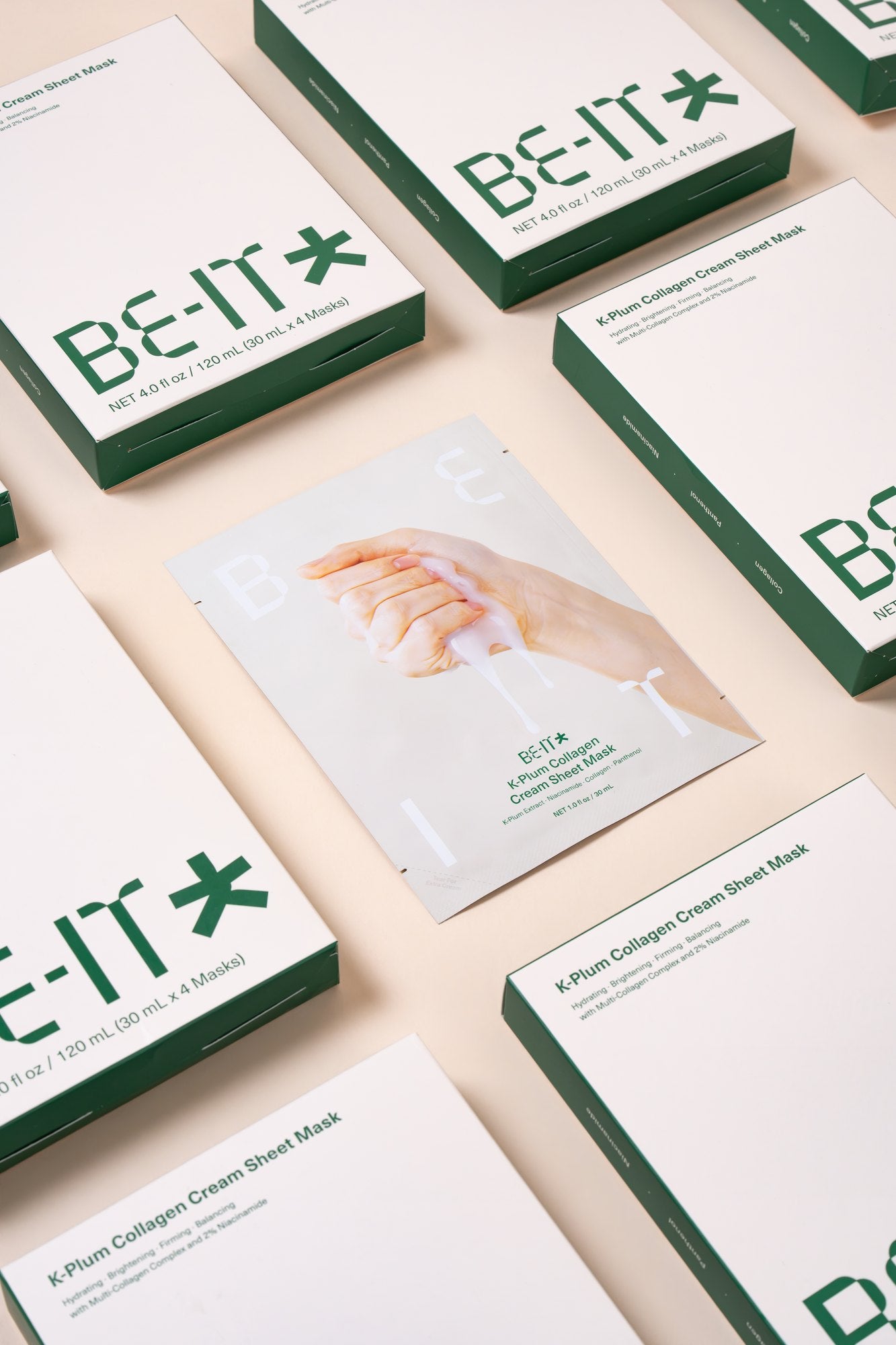 BE-IT masks arranged in a flat lay