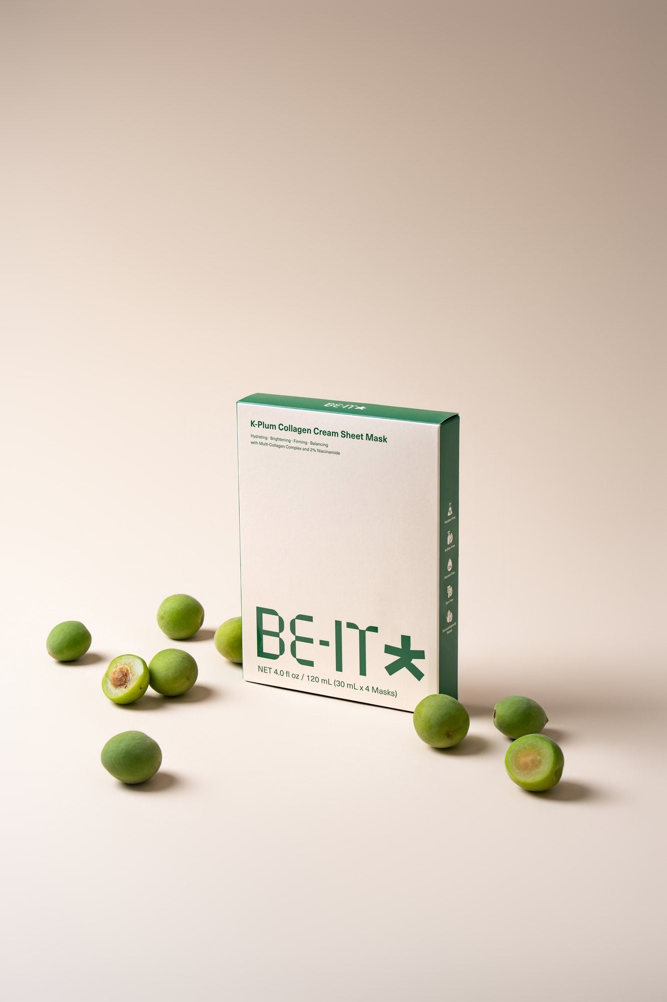 BE-IT mask box surrounded by limes